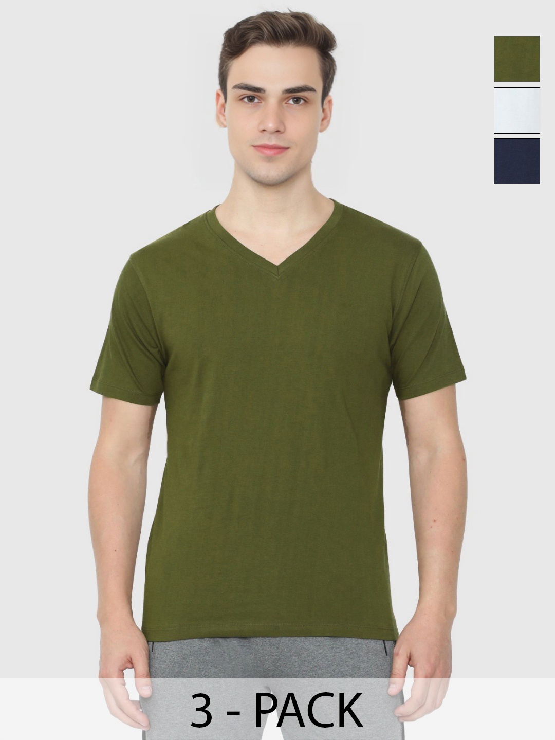 

Enciger Men 3 V-Neck T-shirt, White