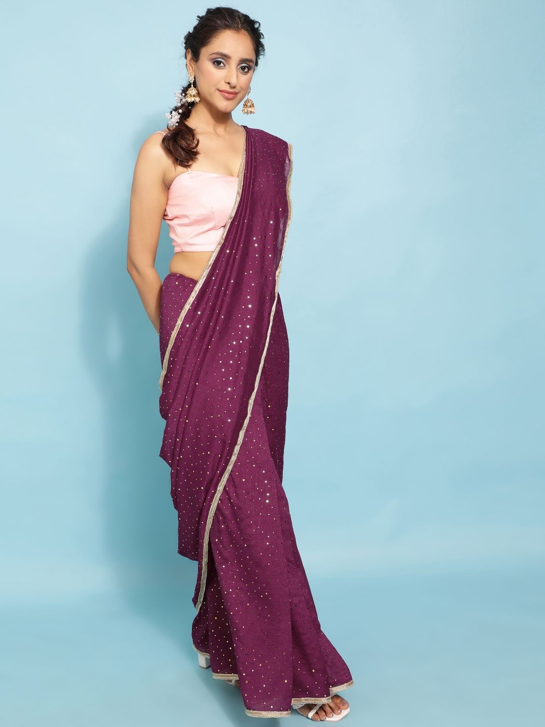 

Suha Embellished Art Silk Saree, Maroon