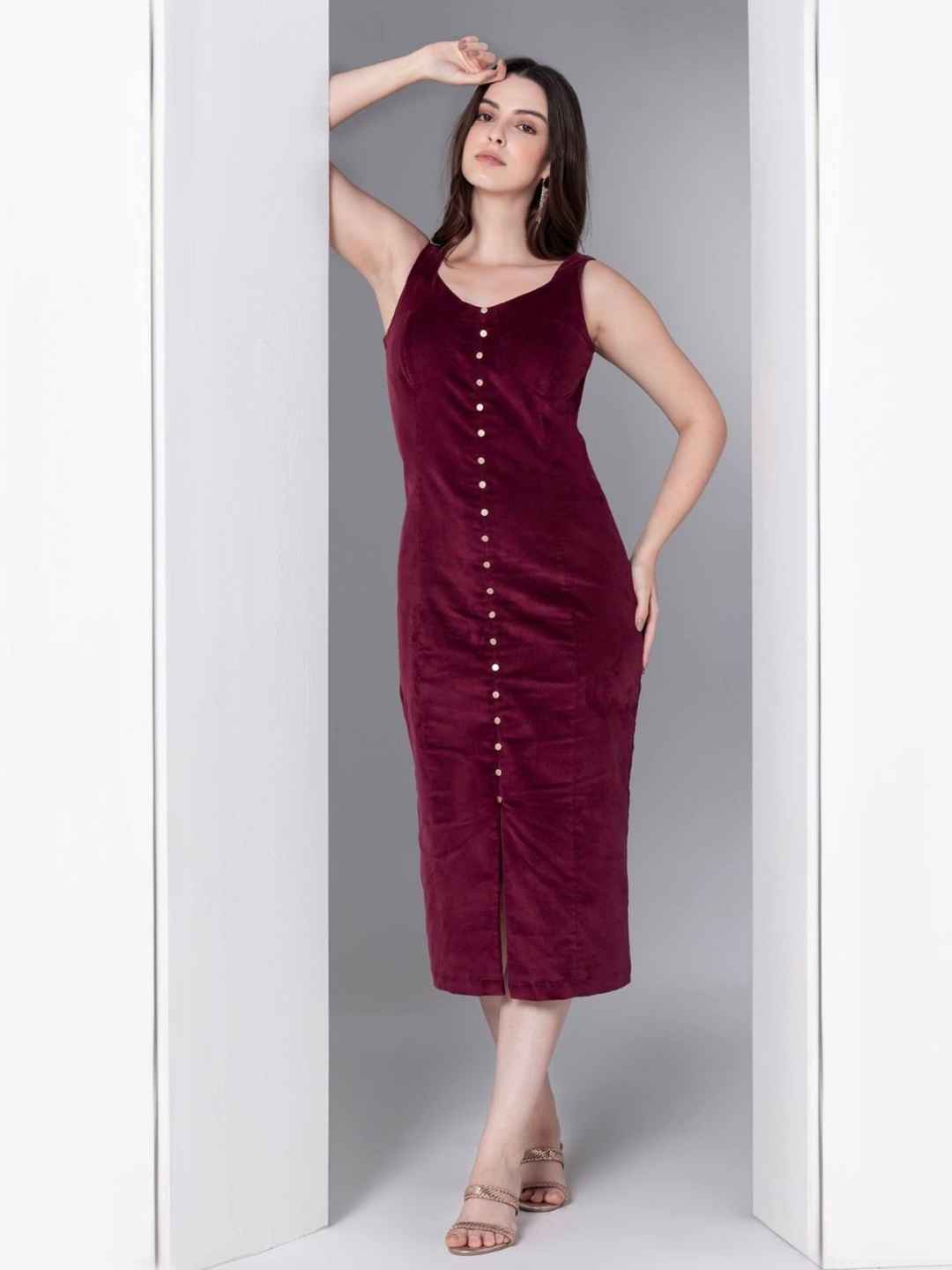 

JULO Sheath Midi Dress, Red