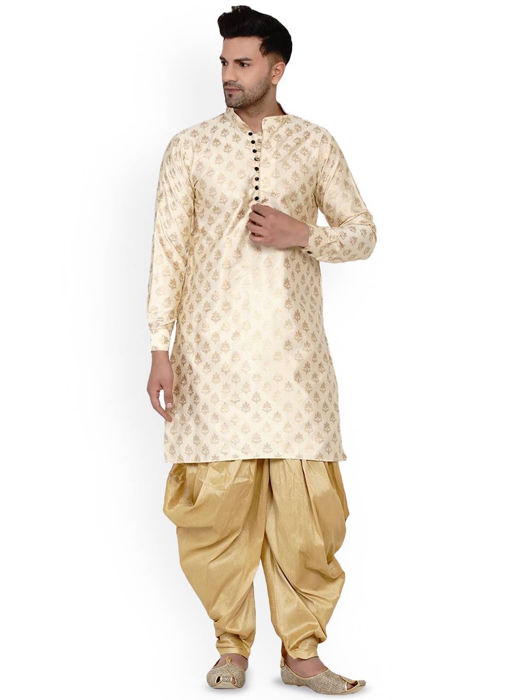 

VEERA PARIDHAAN Men Regular Kurta with Dhoti Pants, Beige