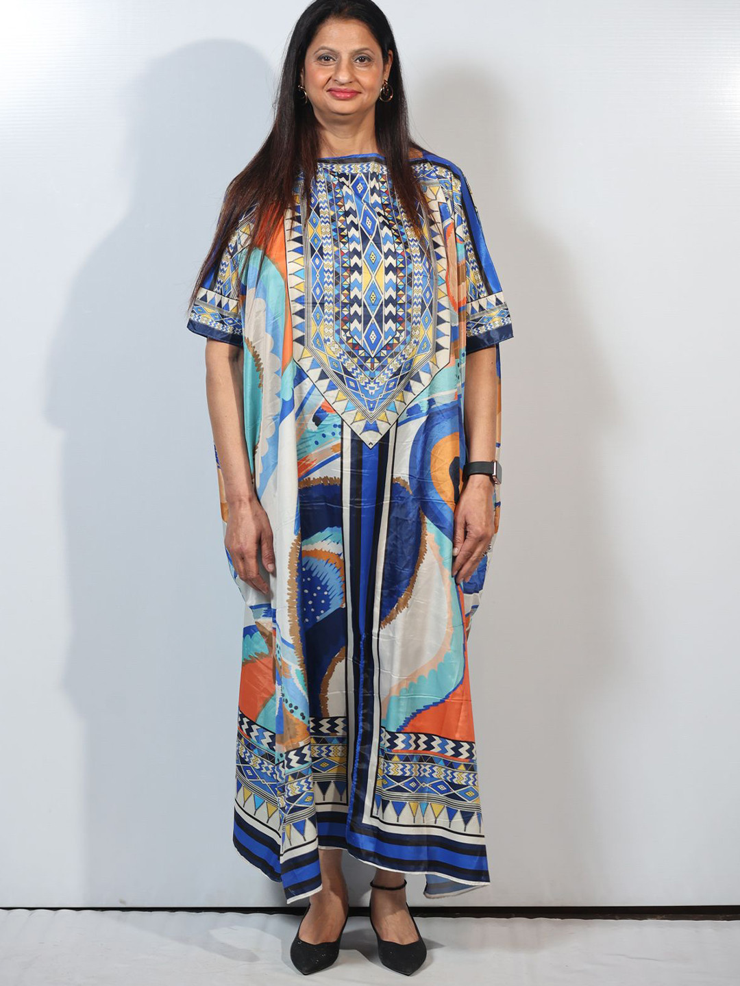 

Rajoria Instyle Print Kimono Sleeve Crepe Kaftan Maxi Dress, Multi