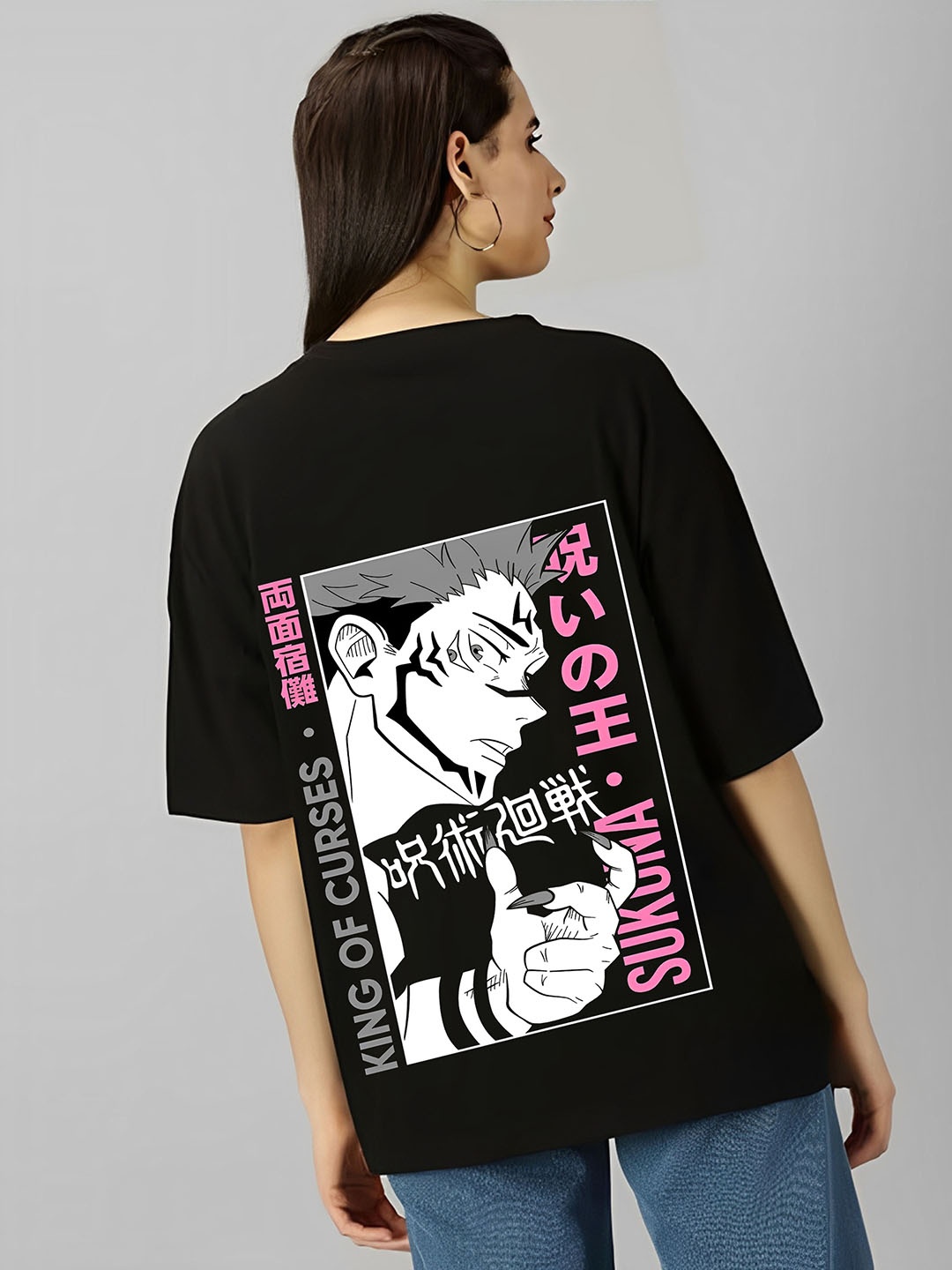 

Kushi Flyer Women Printed Applique T-shirt, Black