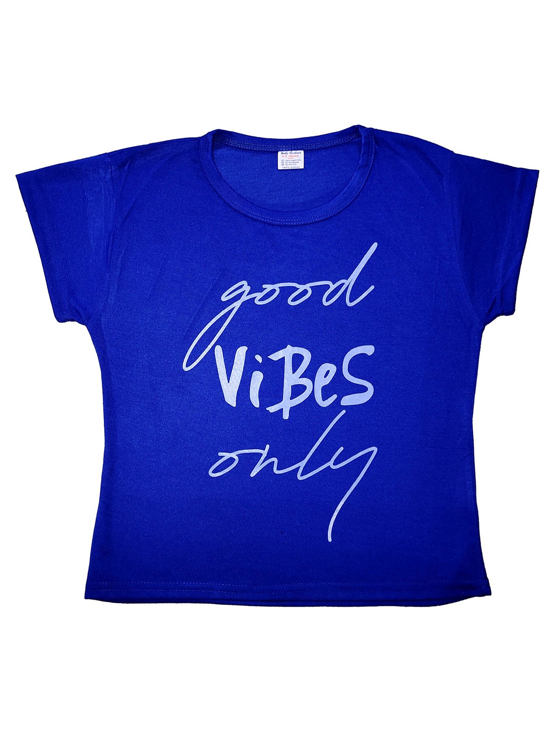

LOVO Print Cotton Crop Top, Navy blue