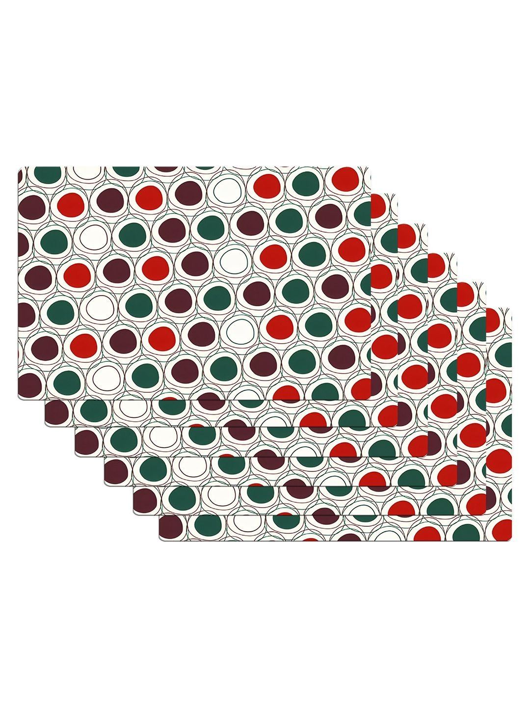 

Kuber Industries 6-Pcs White & Red Printed Fridge Mat