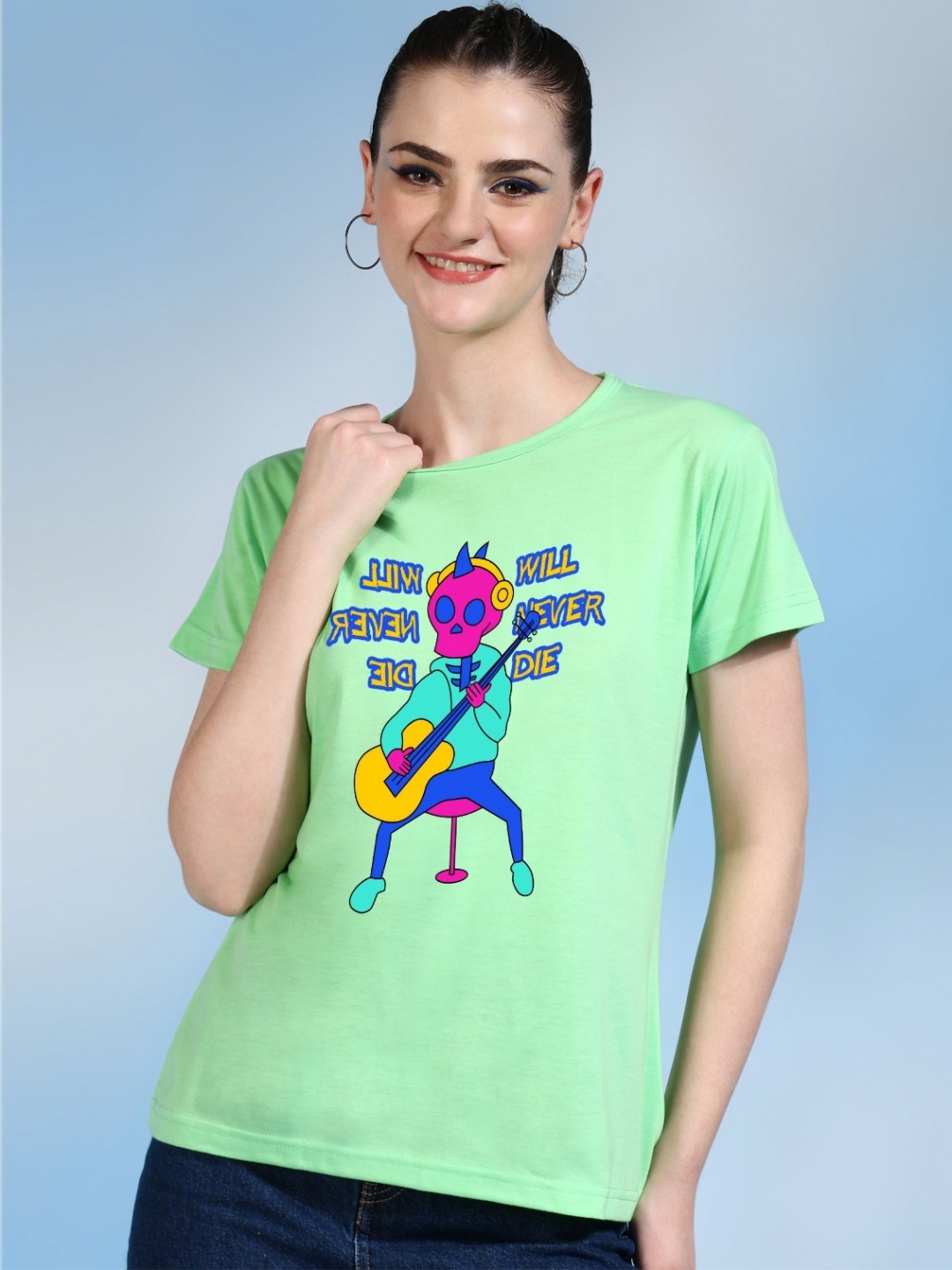 

Moda Rapido Women Printed Bio Finish T-shirt, Green