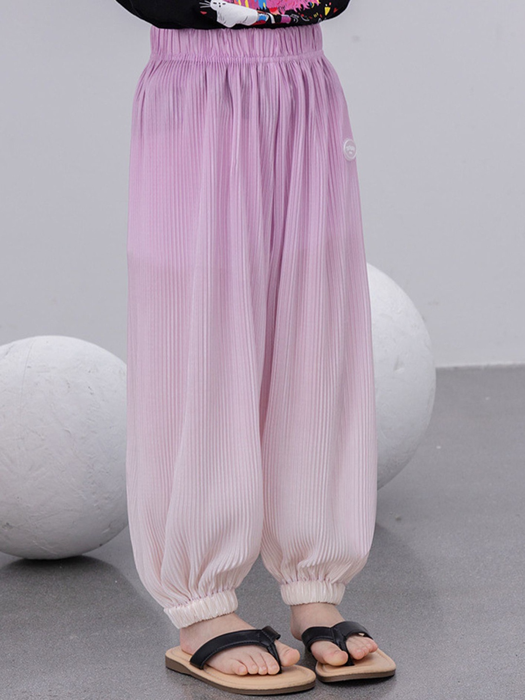 

LULU & SKY Girls Loose Fit High-Rise Joggers Trousers, Purple