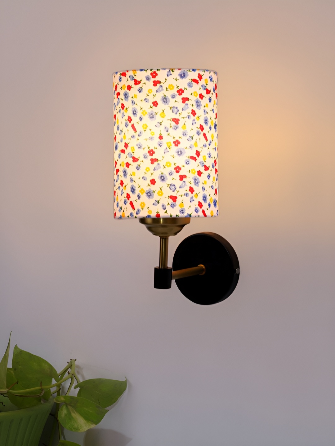 

Devansh White & Red Printed Metal Contemporary Cylinder Shaped Wall Lamp