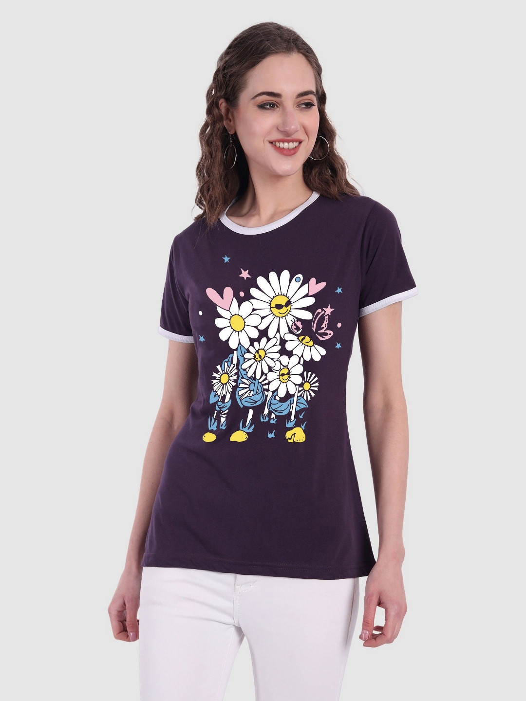 

Moda Rapido Women Printed Bio Finish Pockets T-shirt, Purple