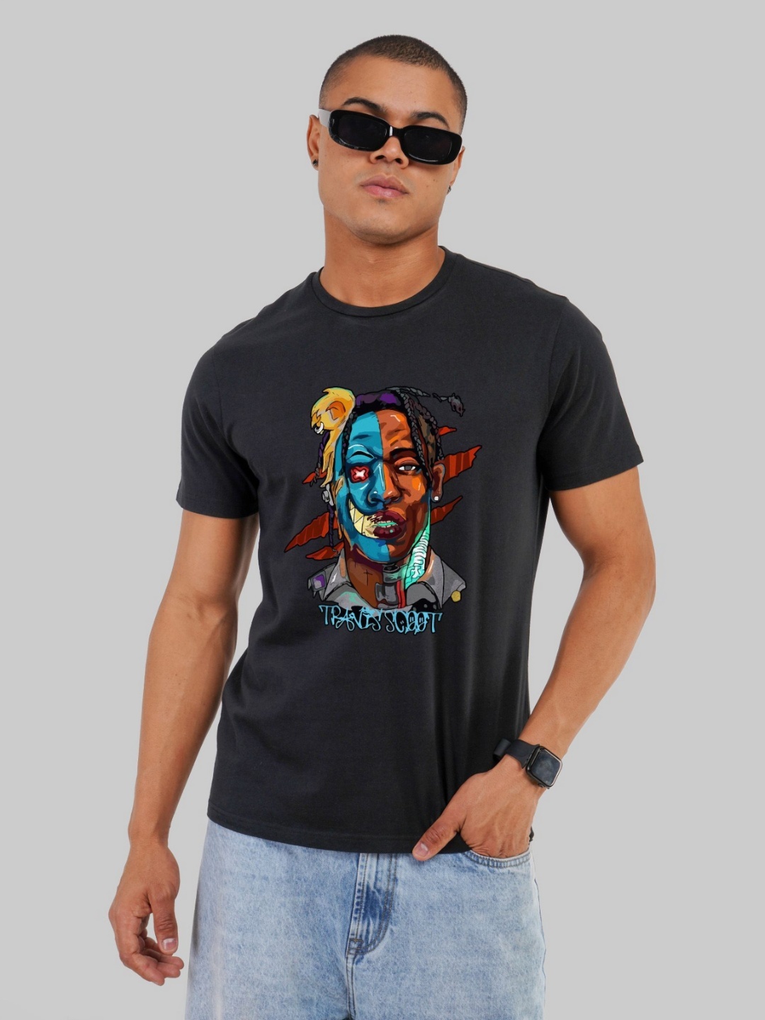 

Underrated Club Men Printed Bio Finish Applique T-shirt, Black