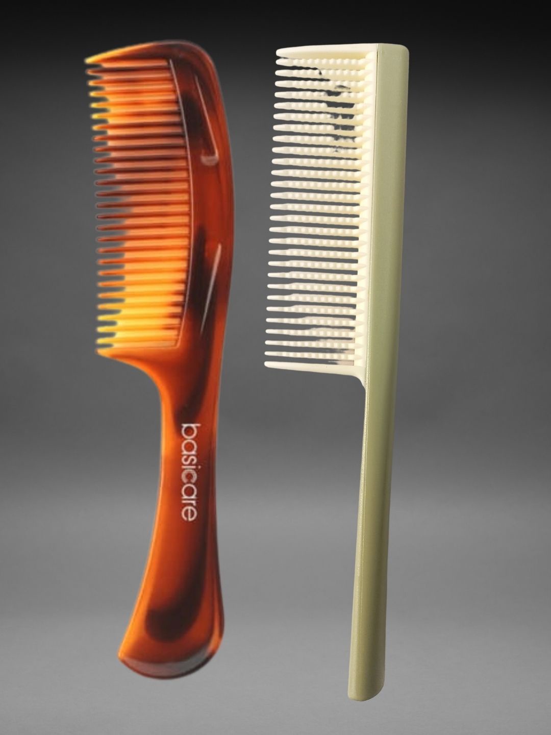 

basicare Set Of 2 Wet Care Detailing Hair Combs - Brown & Cream