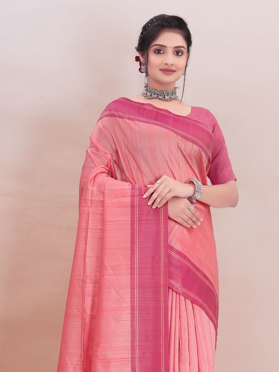 

Suha Art Silk Saree, Pink