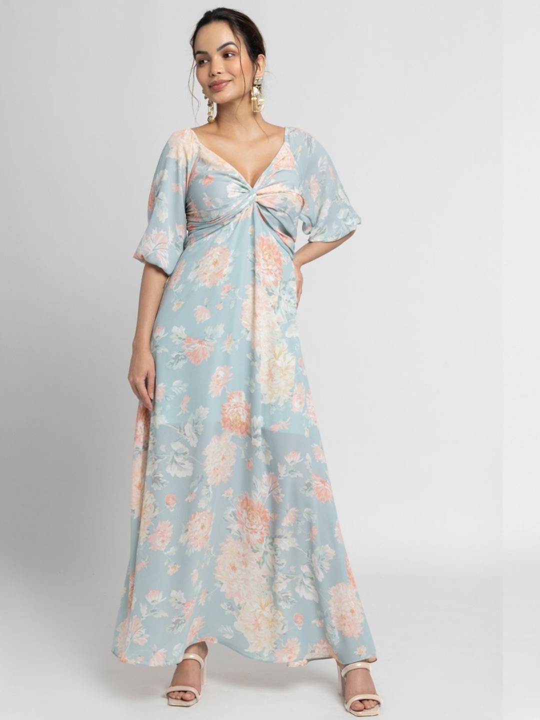 

JULO Floral Print Maxi Dress, Blue