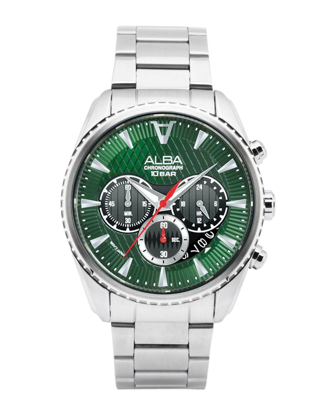 

ALBA Green Textured Dial Chronograph Watch-AT3J13X1