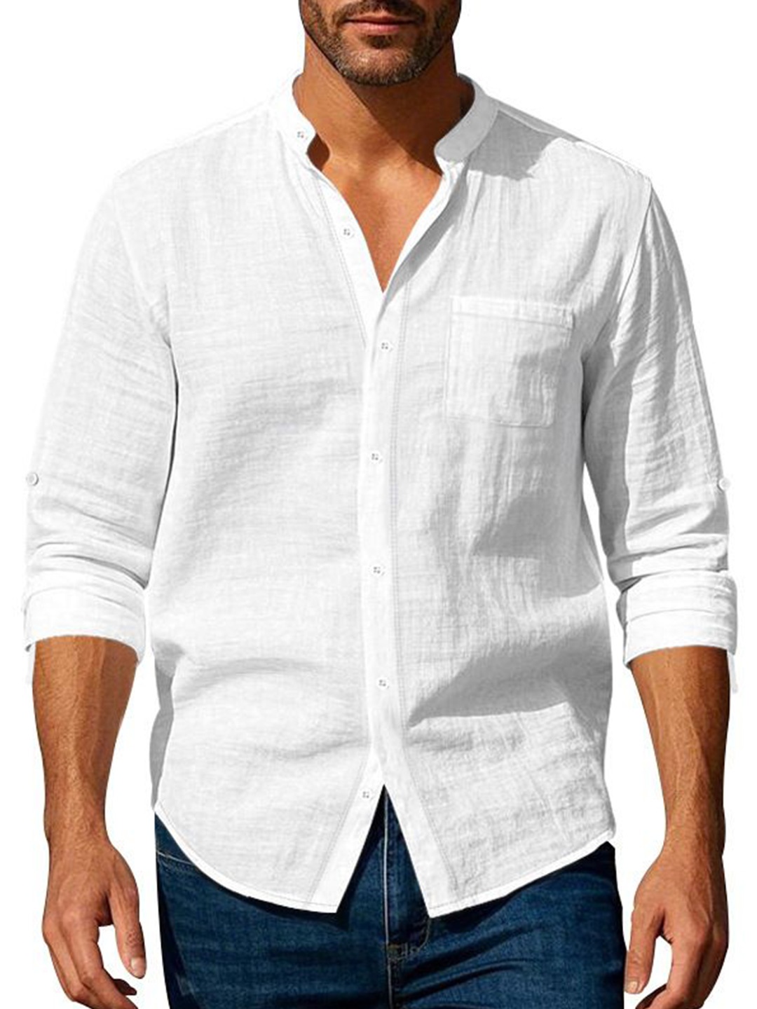 

StyleCast x Revolte Men Opaque Casual Shirt, White