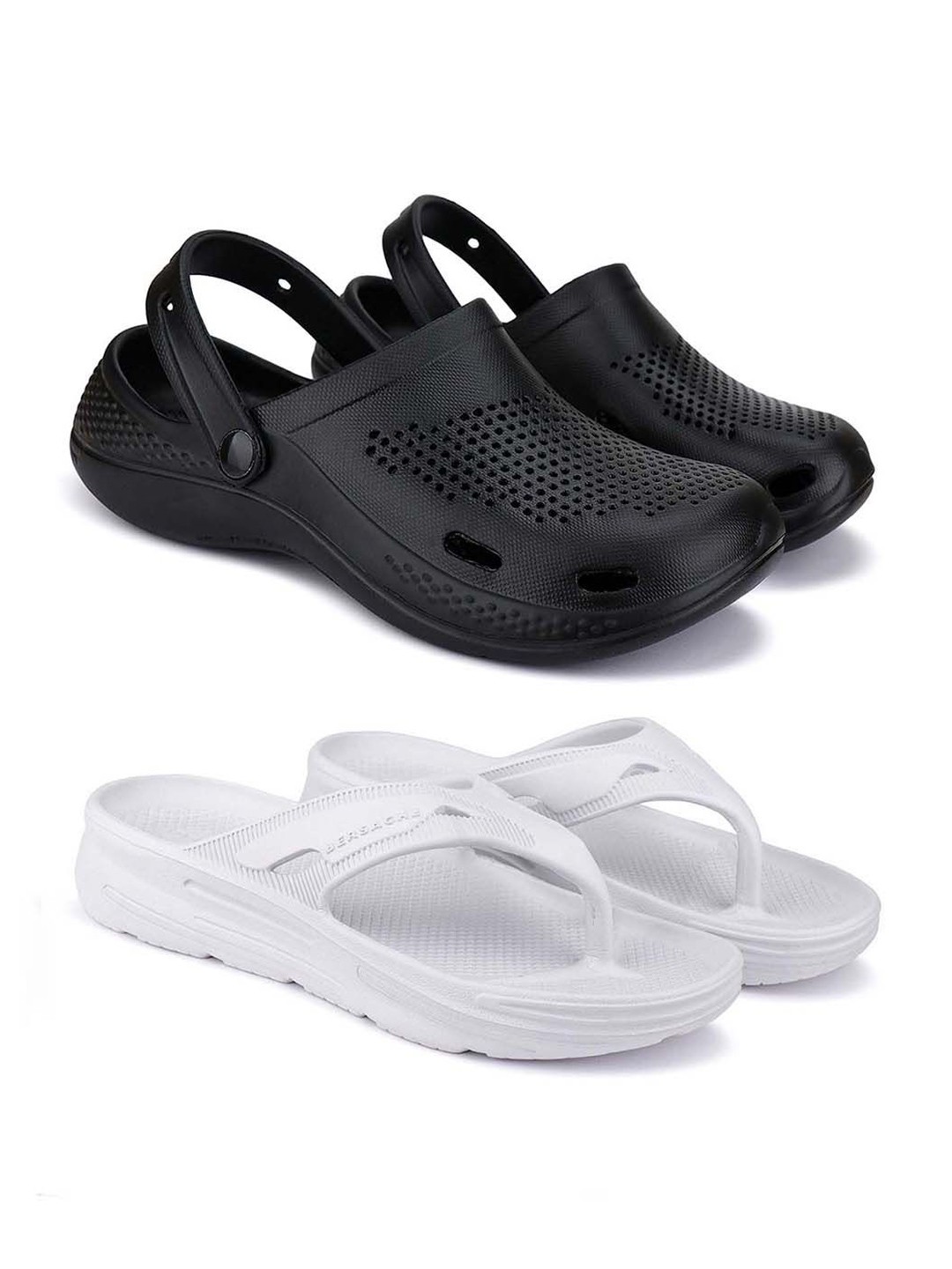 

BERSACHE Men Clogs, White