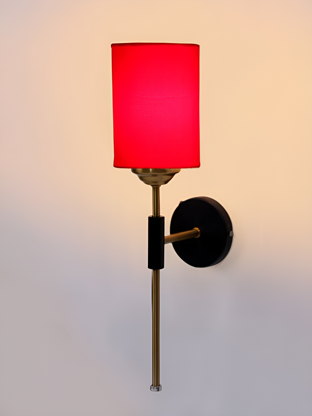 

Devansh Red & Gold-Toned Metal Traditional Cylinder Shaped Wall Lamp