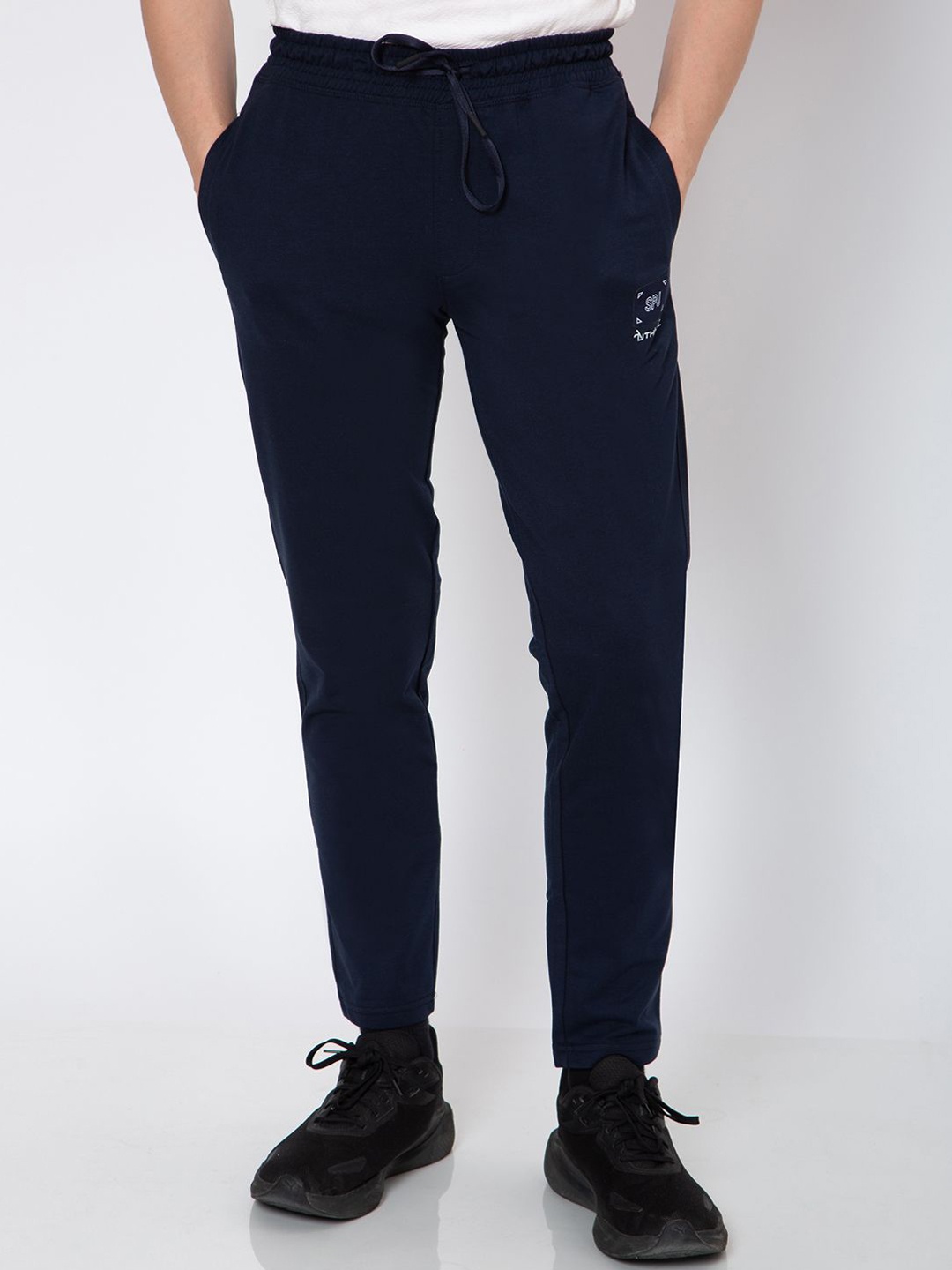 

Sparky Men Cotton Mid Rise Track Pants, Navy blue