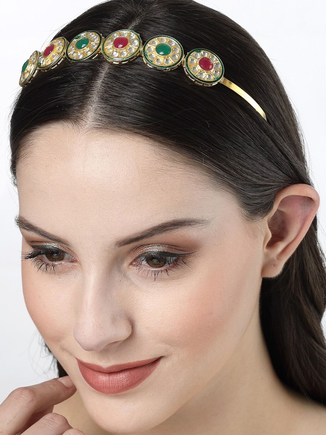 

Anouk Women Kundan Gold Plated Embellished Hairband