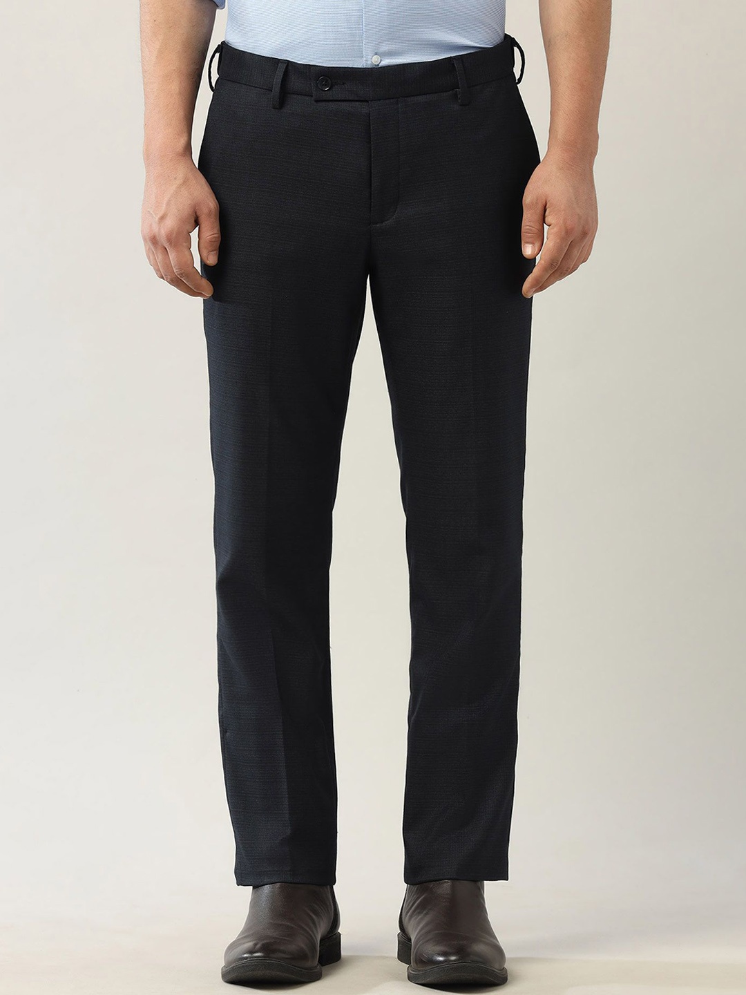 

Arrow Men Checked Tapered Fit Trousers, Blue