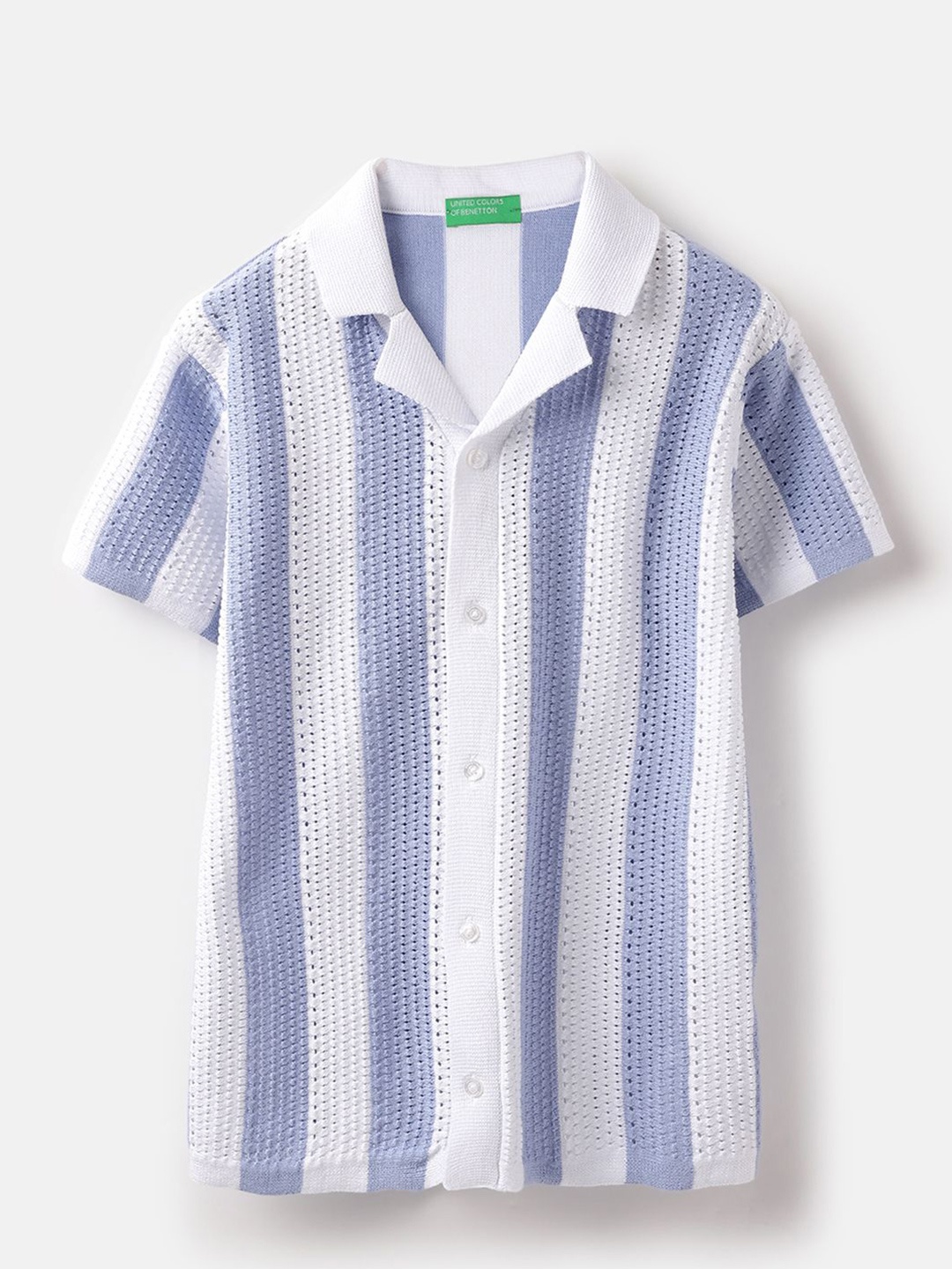 

United Colors of Benetton Boys Opaque Striped Casual Shirt, Blue