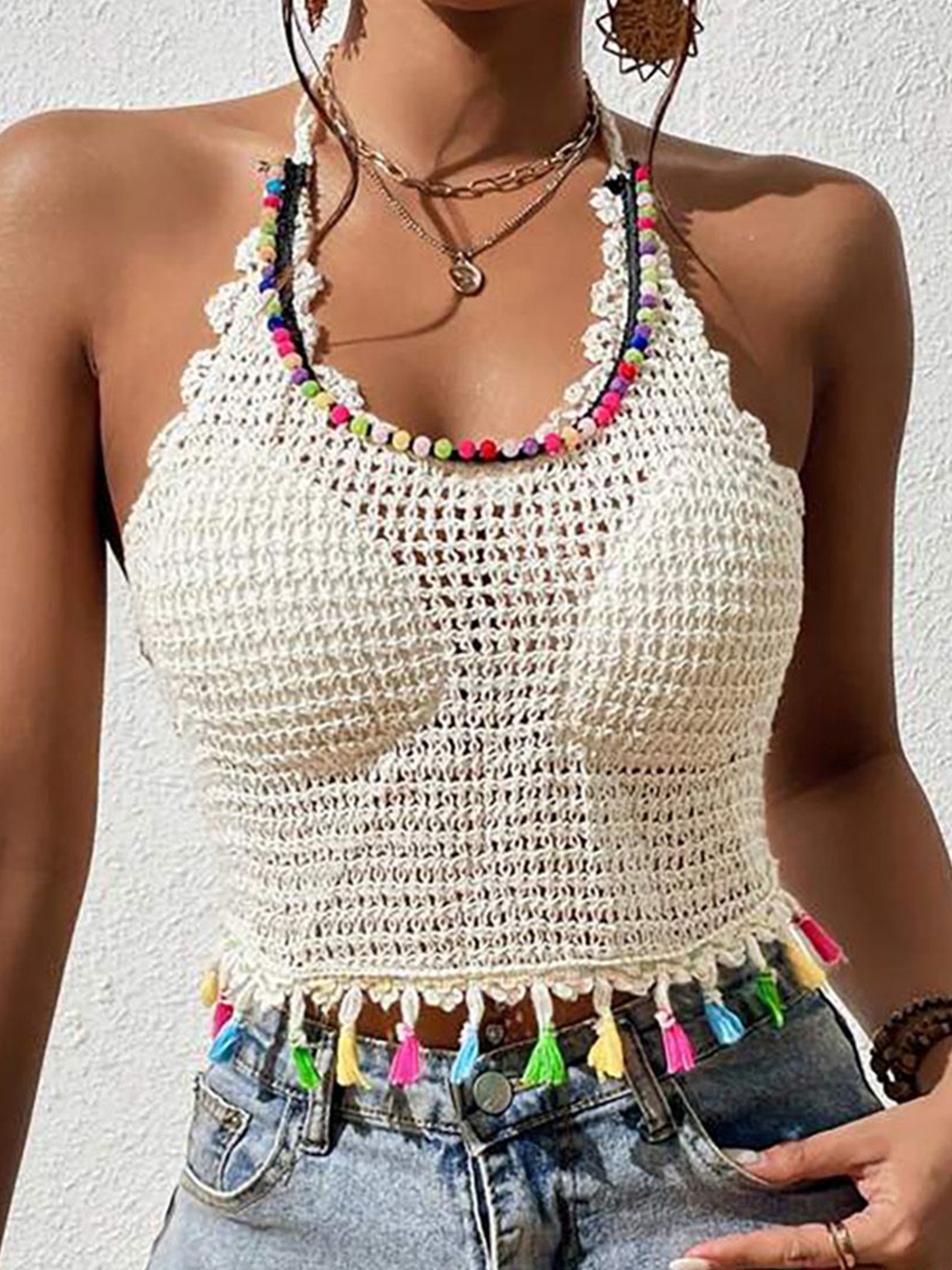 

JC Mode Floral Print Tank Top, Beige