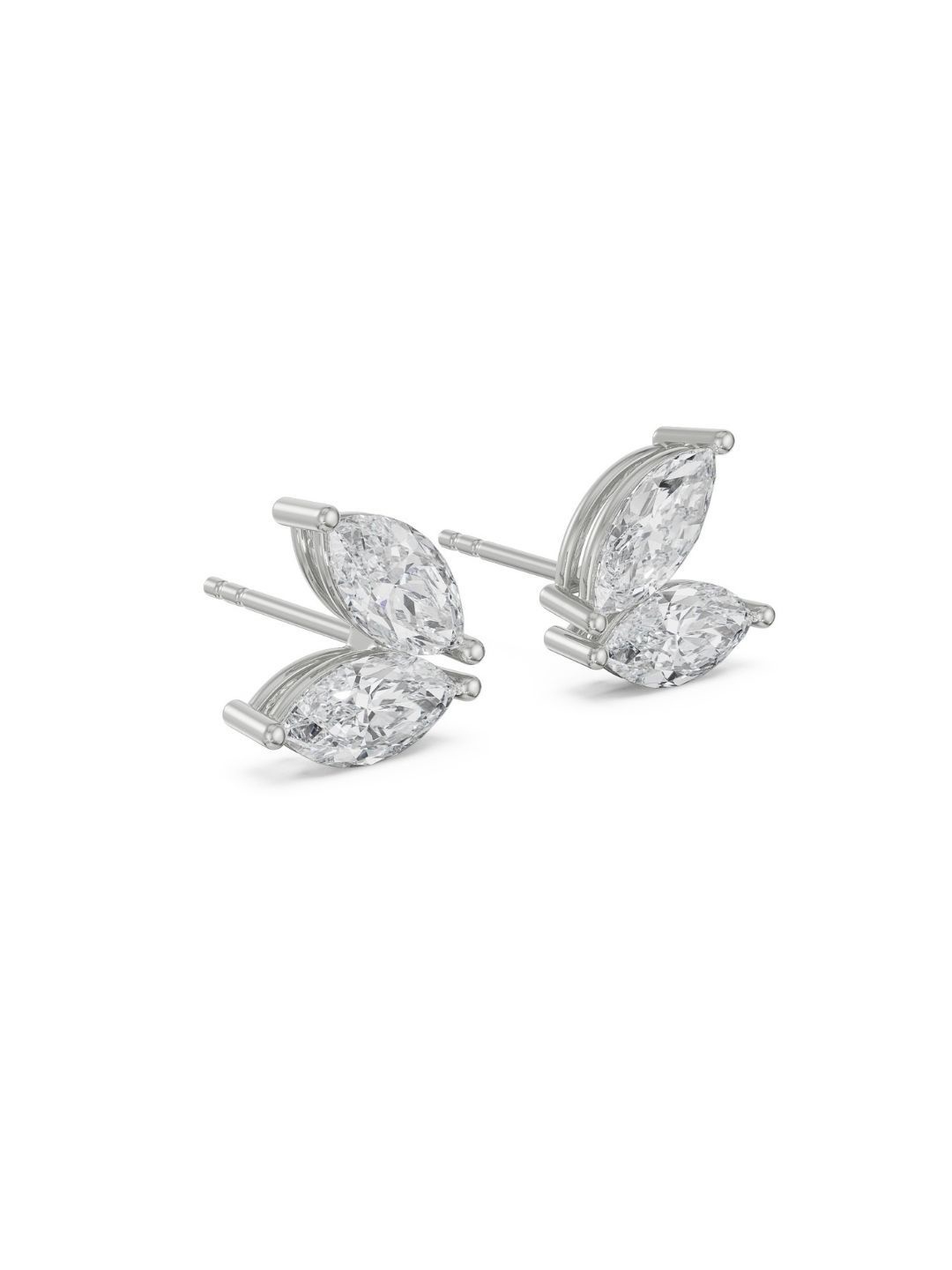 

Emori Butterfly Marquise Diamond Studs, White
