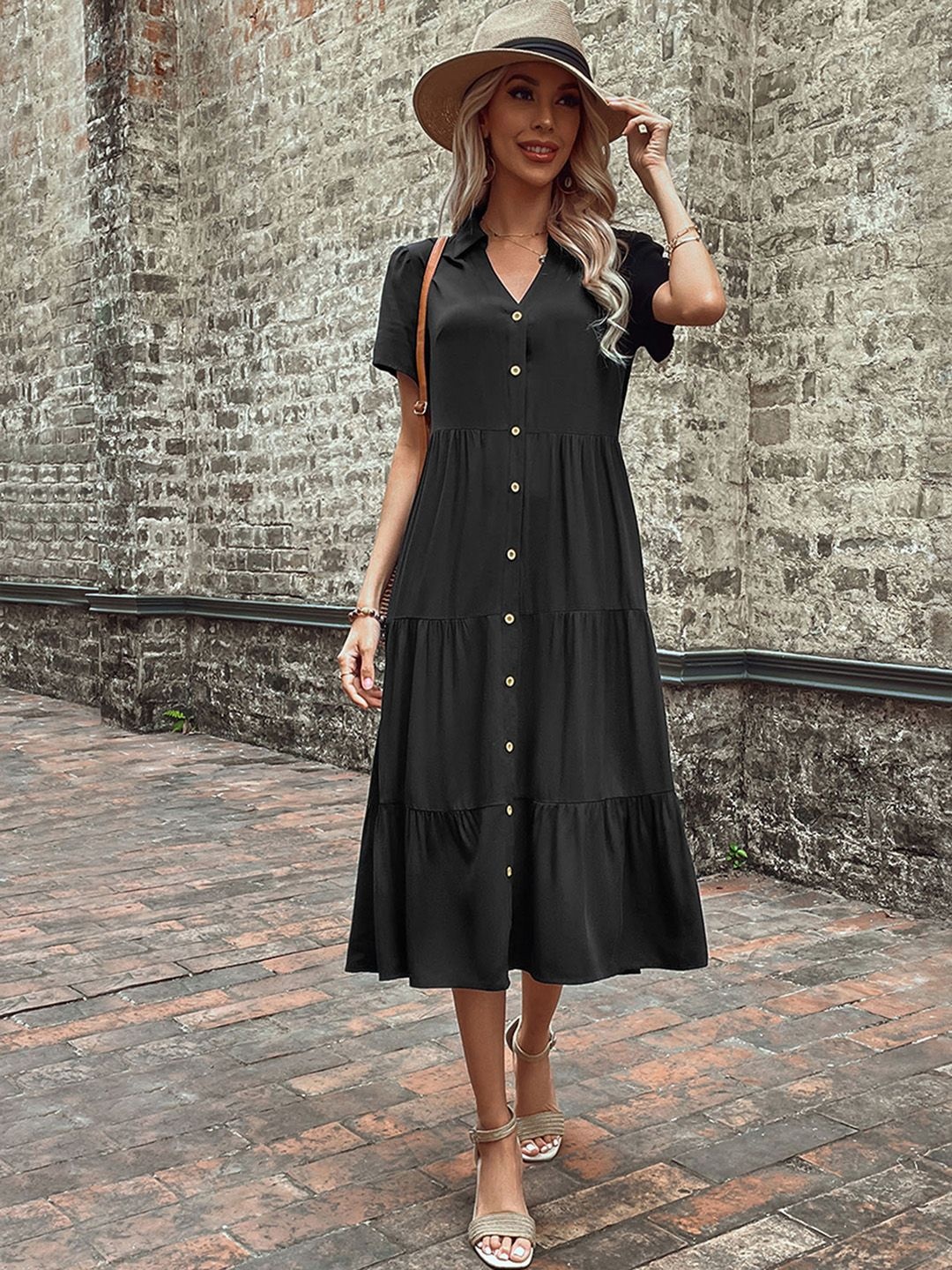 

JC Mode Shirt Dress, Black