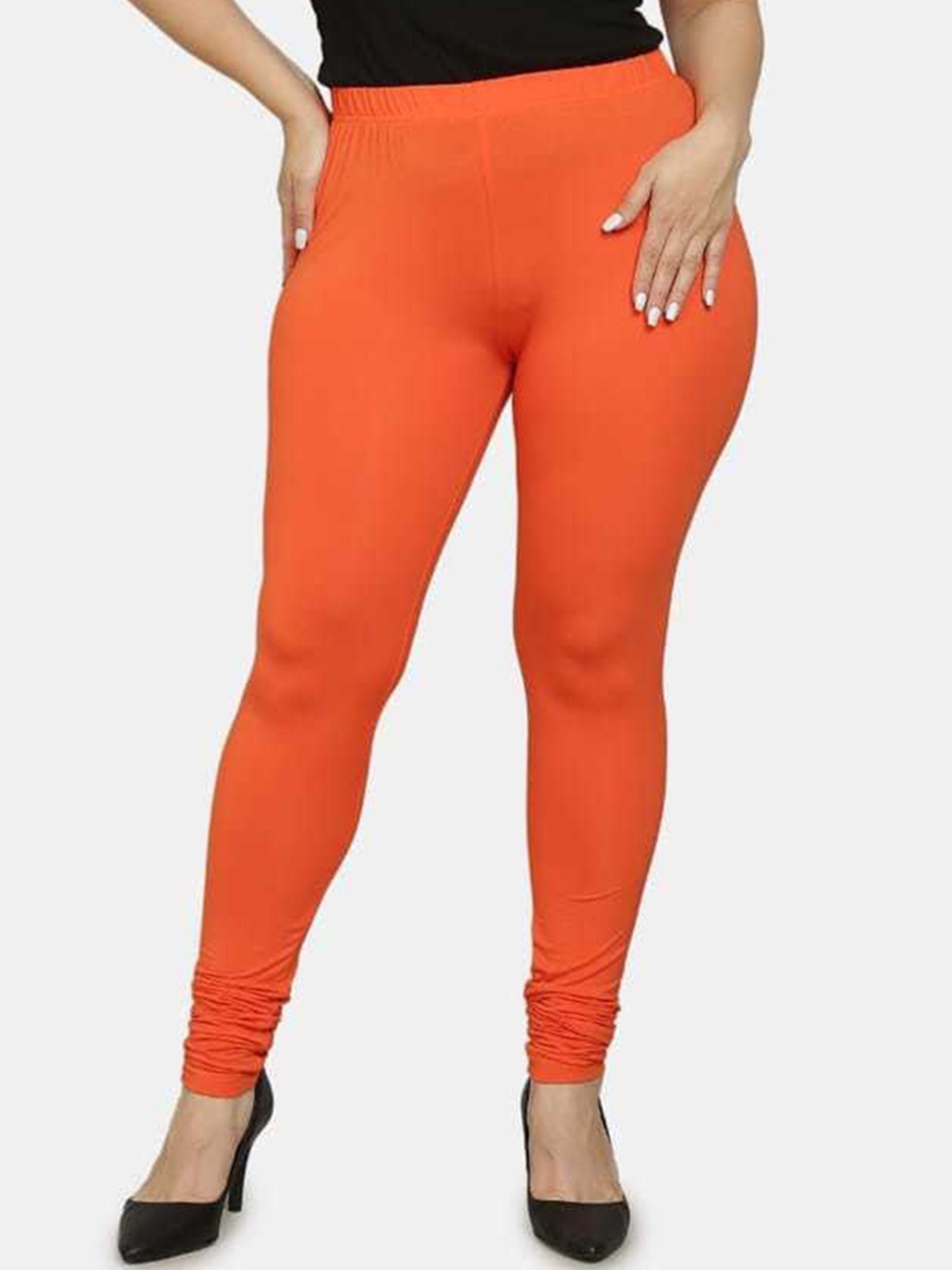 

URBAN KANYA Mid-Rise Churidar-Length Leggings, Orange