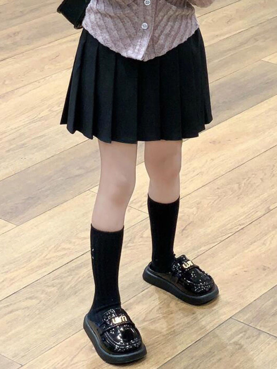 

LULU & SKY Girls Pleated A-Line Mini Skirt, Black