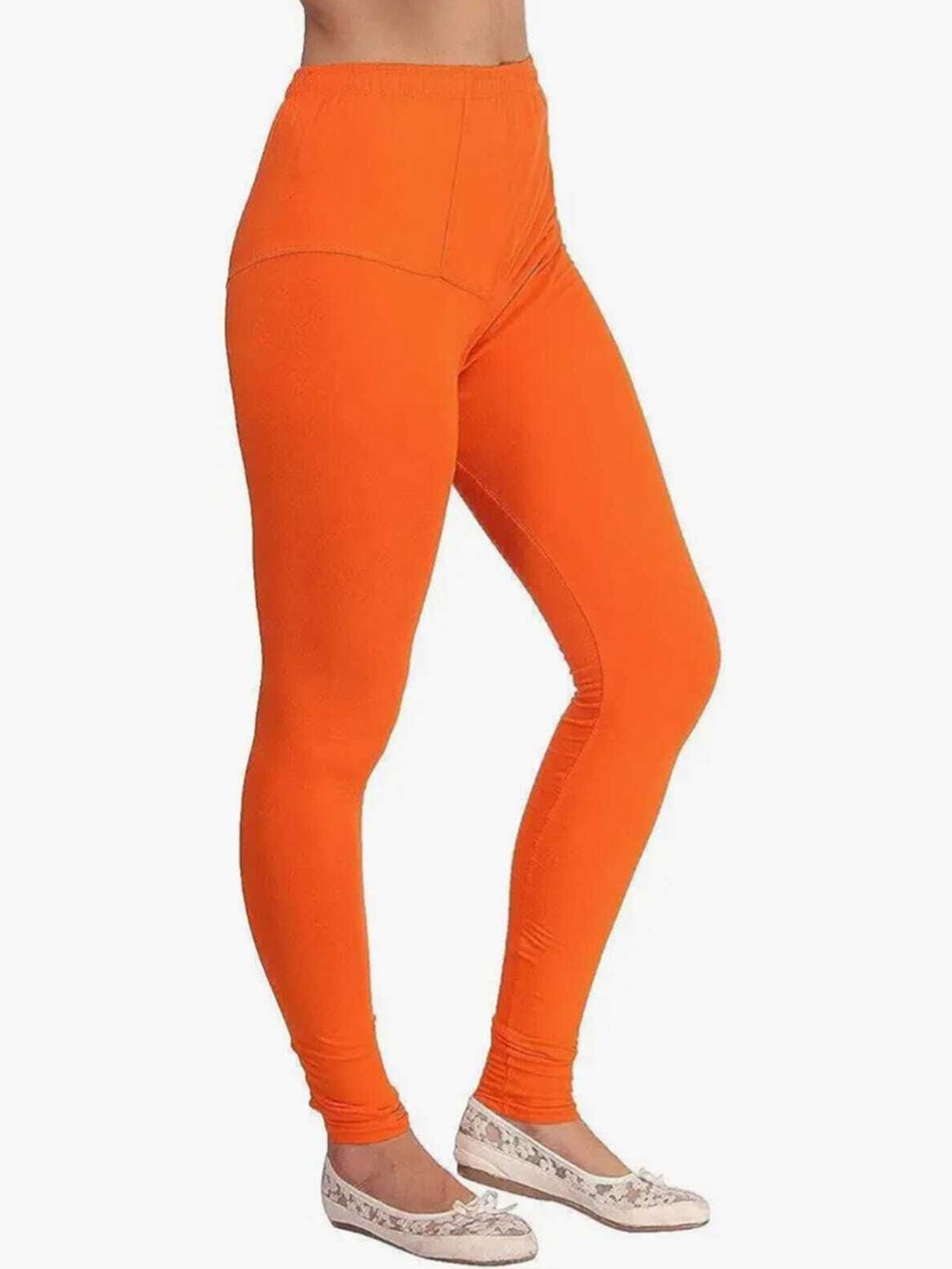 

URBAN KANYA Mid-Rise Churidar-Length Leggings, Orange
