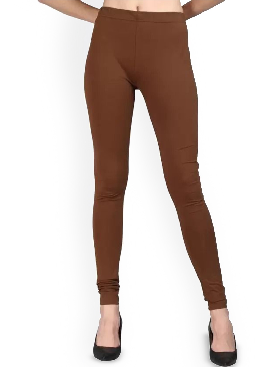 

URBAN KANYA Mid-Rise Churidar-Length Leggings, Brown