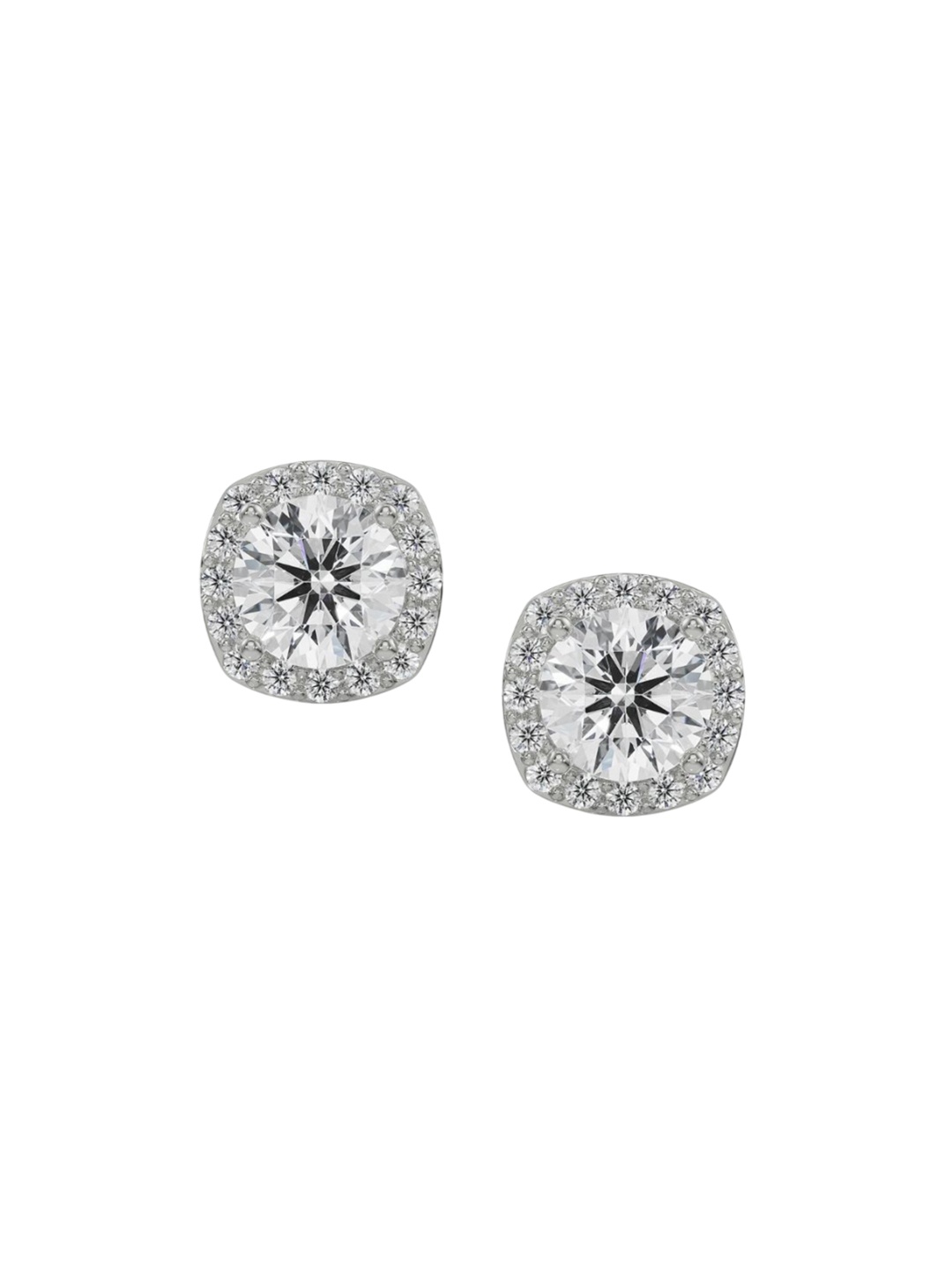 

Emori 1 CT Halo Cushion Cut Studs, White