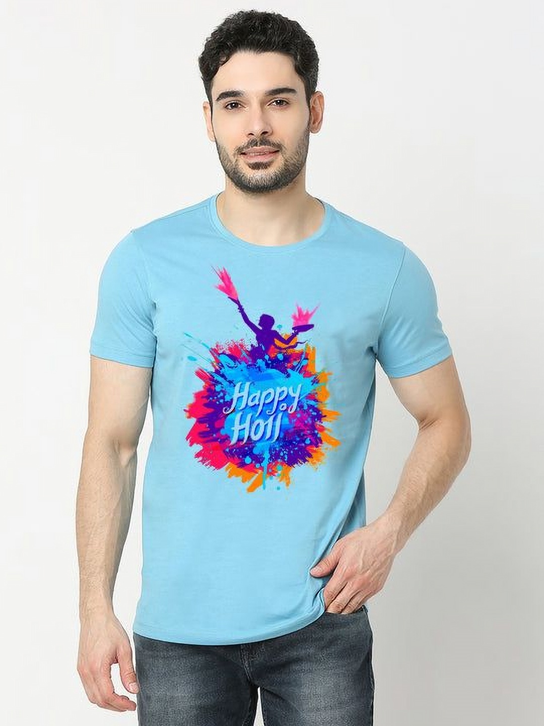

MAYKR Men Printed T-shirt, Blue