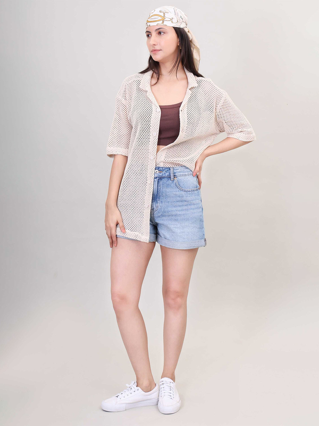 

FARZIDARZI Women Standard Opaque Casual Shirt, Beige