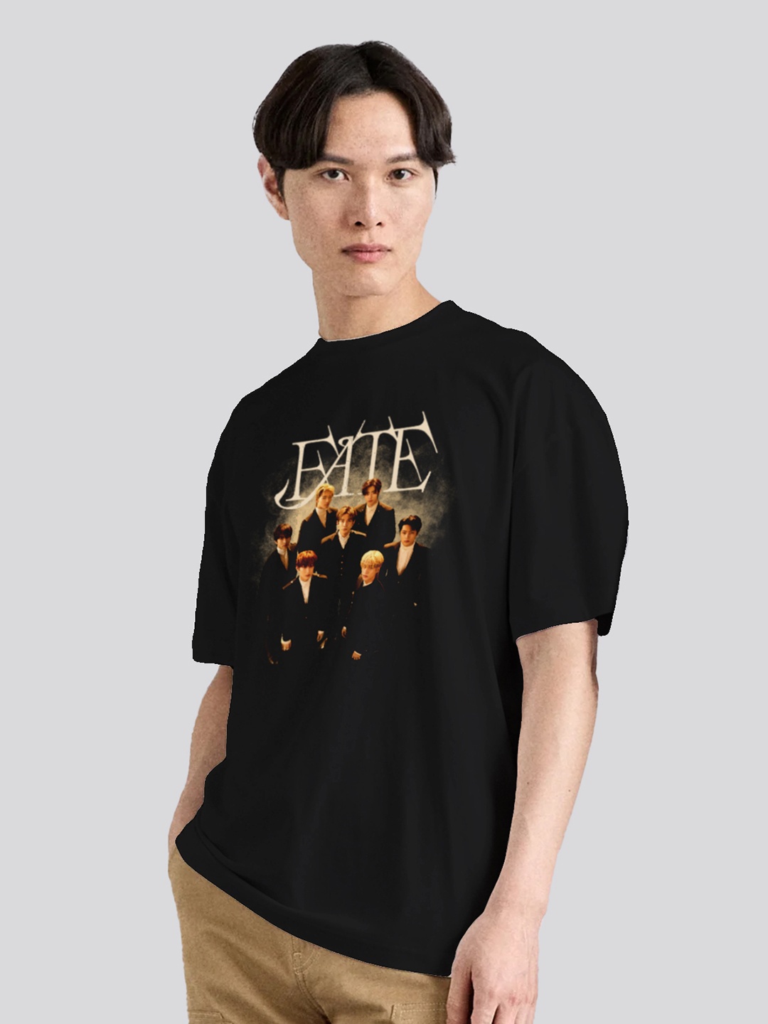 

The Korhean Store Men Printed T-shirt, Black