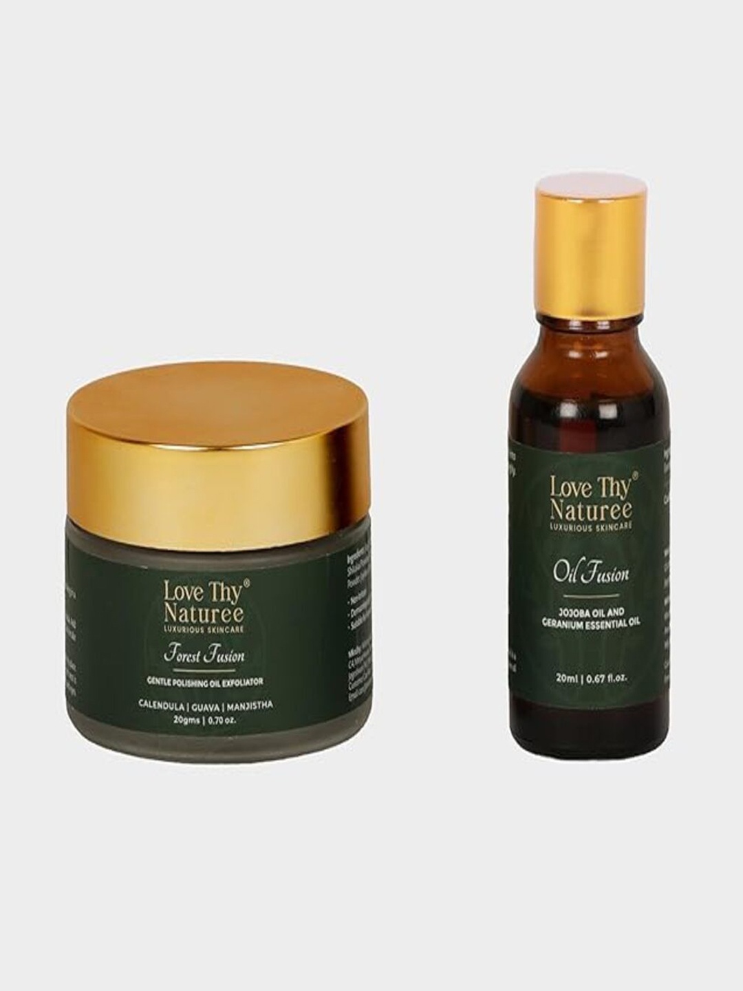 

Love Thy Naturee Forest Fusion Set Of 2 Guava Exfoliator - 20 gm & Essential Oil - 20 ml, Brown