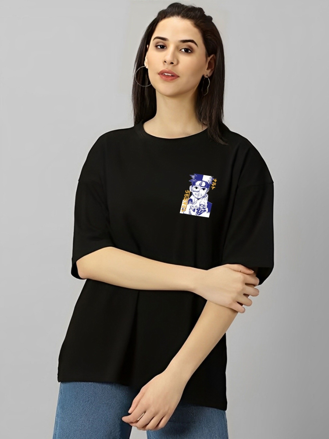 

Parona Women Printed T-shirt, Black