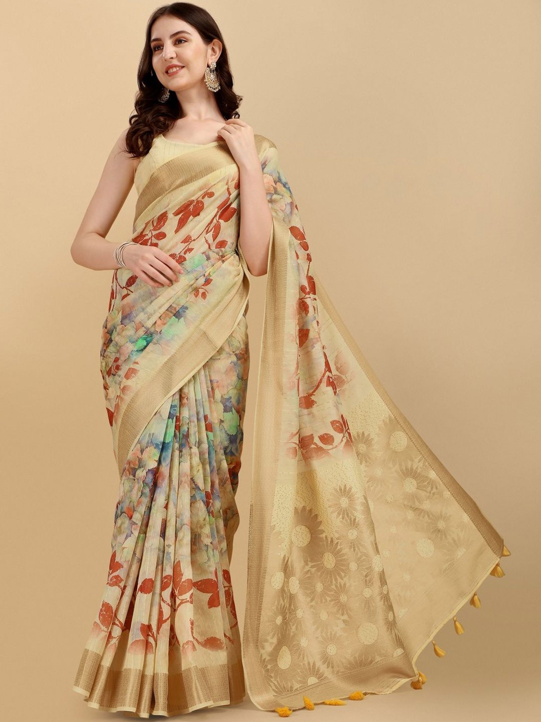 

Suha Woven Design Zari Saree, Yellow