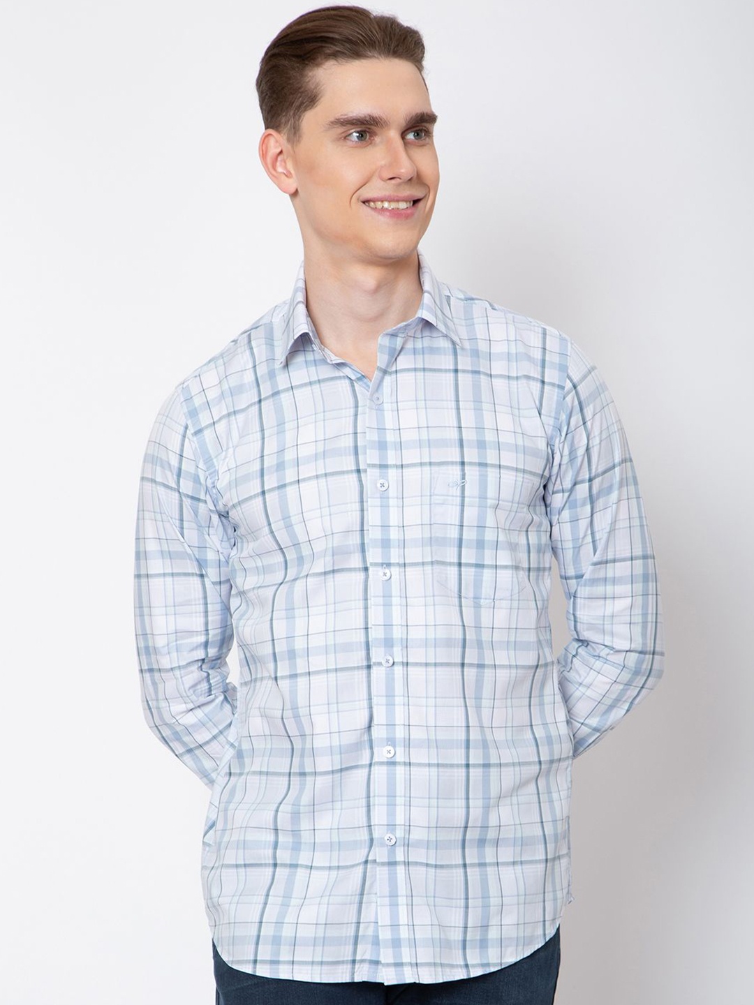 

Sparky Men Tartan Checks Opaque Checked Casual Shirt, Pink