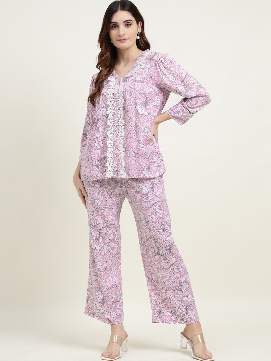 

Ranng Label Cotton Viscose Co-Ords, Pink