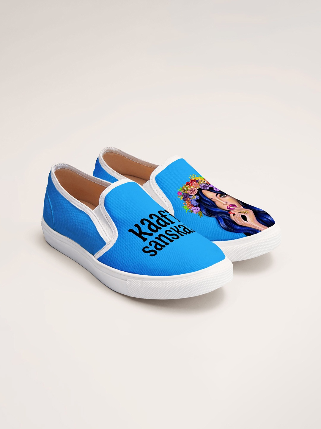 

THE QUIRKY NAARI Women Printed Slip-On Sneakers, Blue