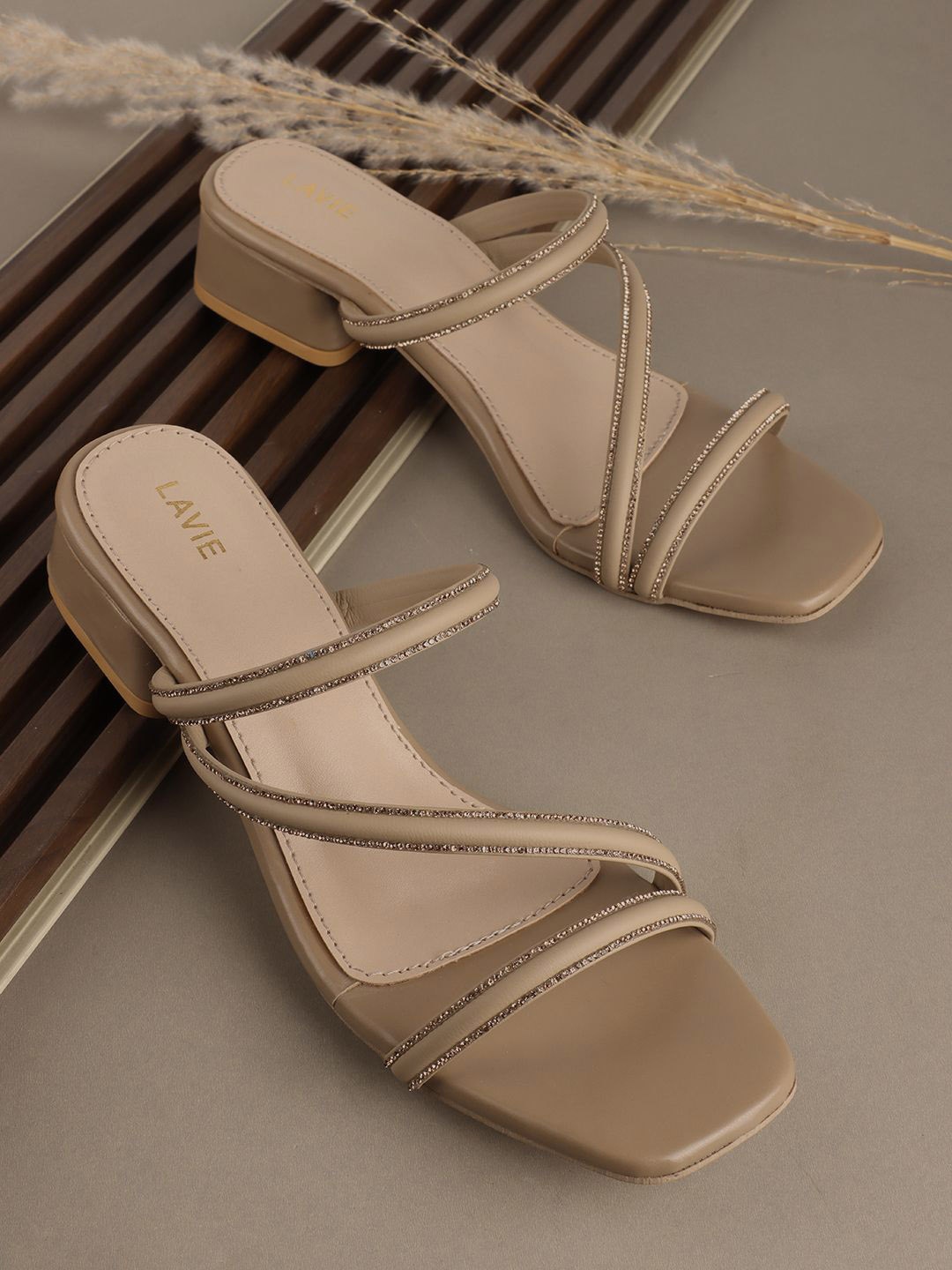 

Lavie PU Block Sandals, Beige