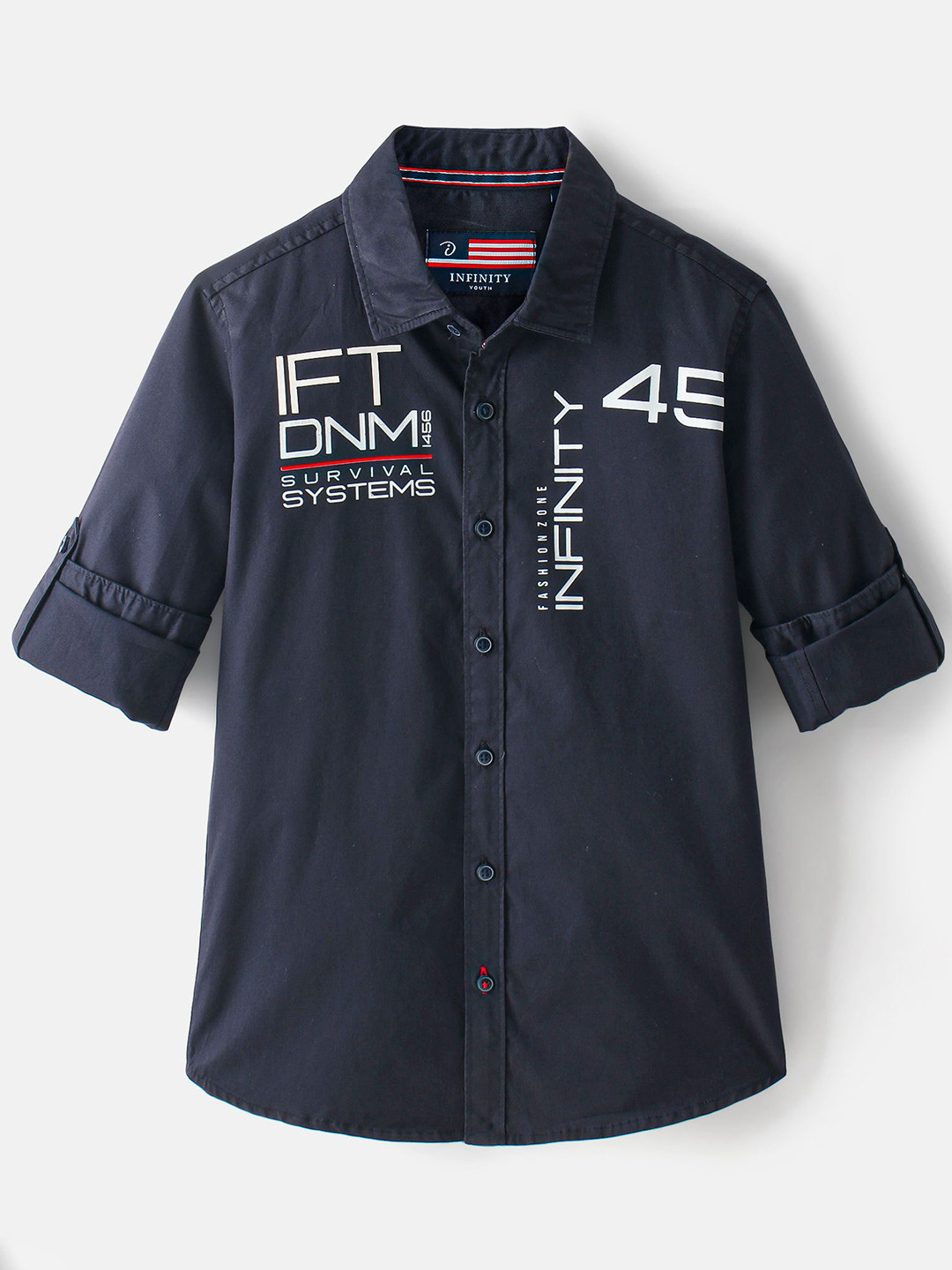 

Infinity Boys Opaque Casual Shirt, Navy blue