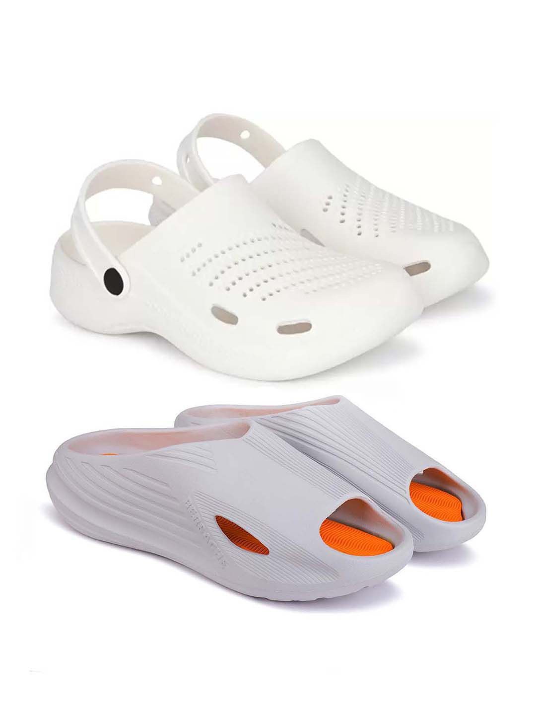 

BERSACHE Men Clogs, White