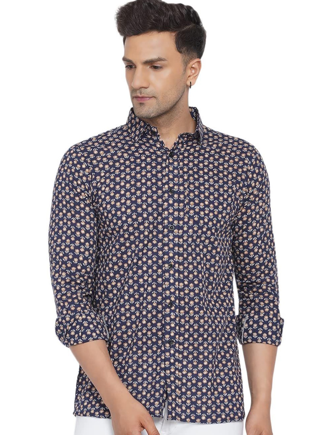 

VEERA PARIDHAAN Men Opaque Printed Casual Shirt, Blue