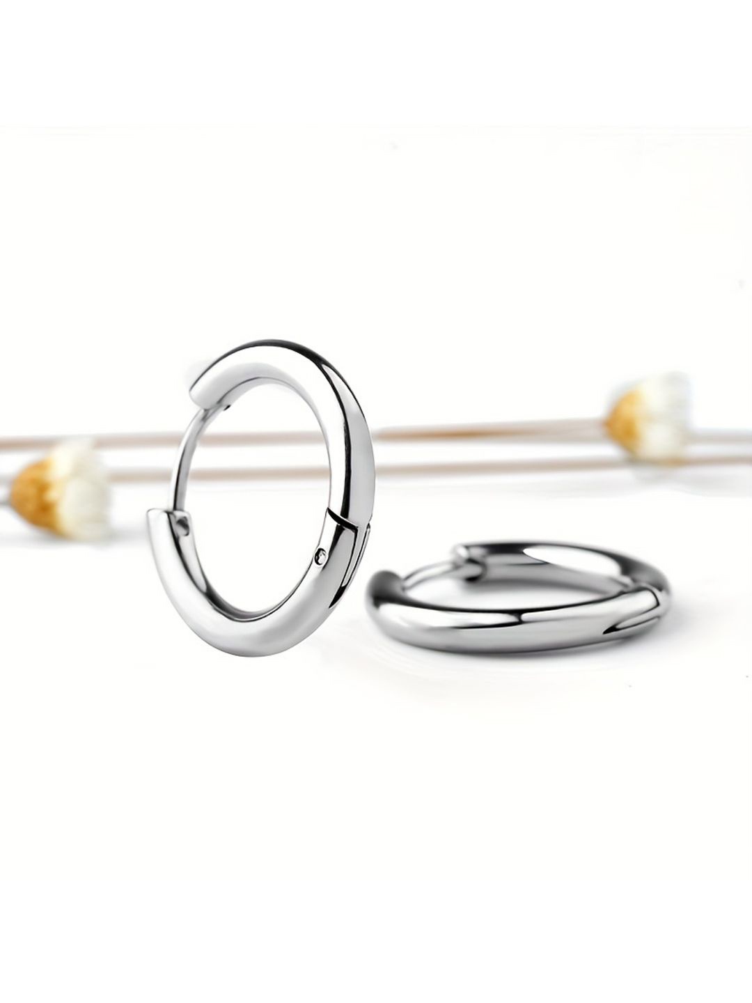 

VAGHBHATT Classic Hoop Earrings, Silver