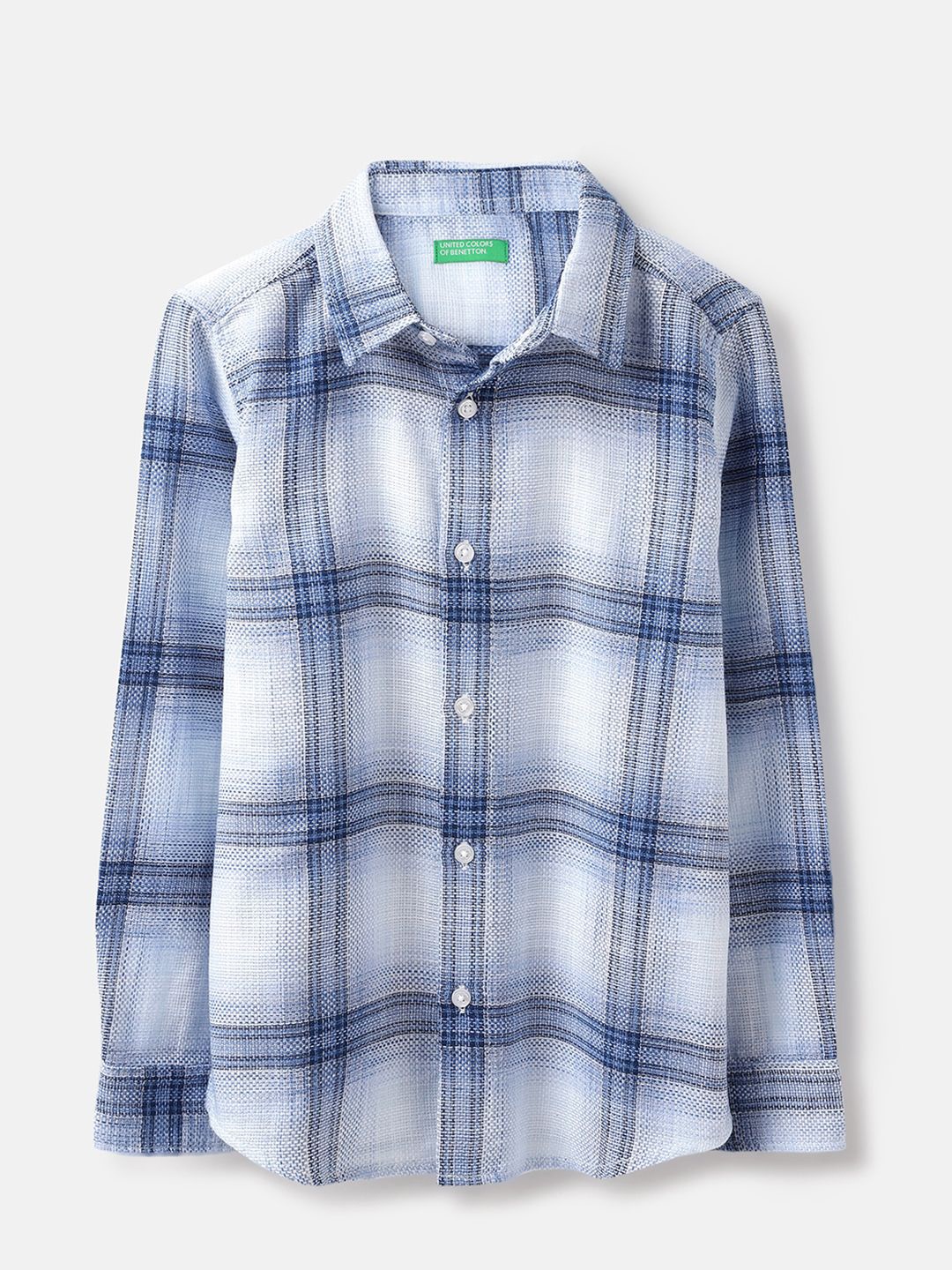 

United Colors of Benetton Boys Tartan Checks Opaque Checked Casual Shirt, Blue