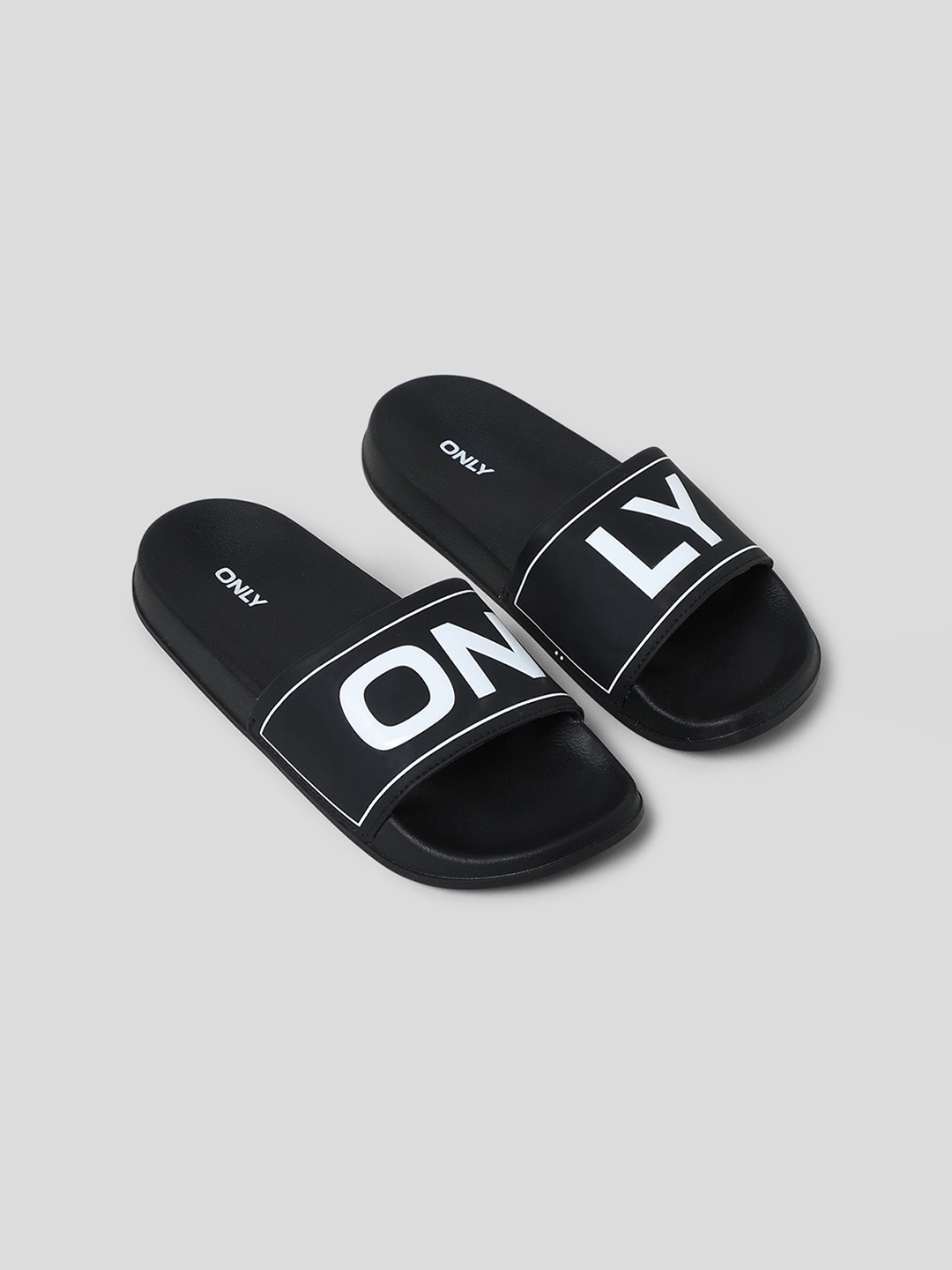 

ONLY Women Printed Sliders, Black