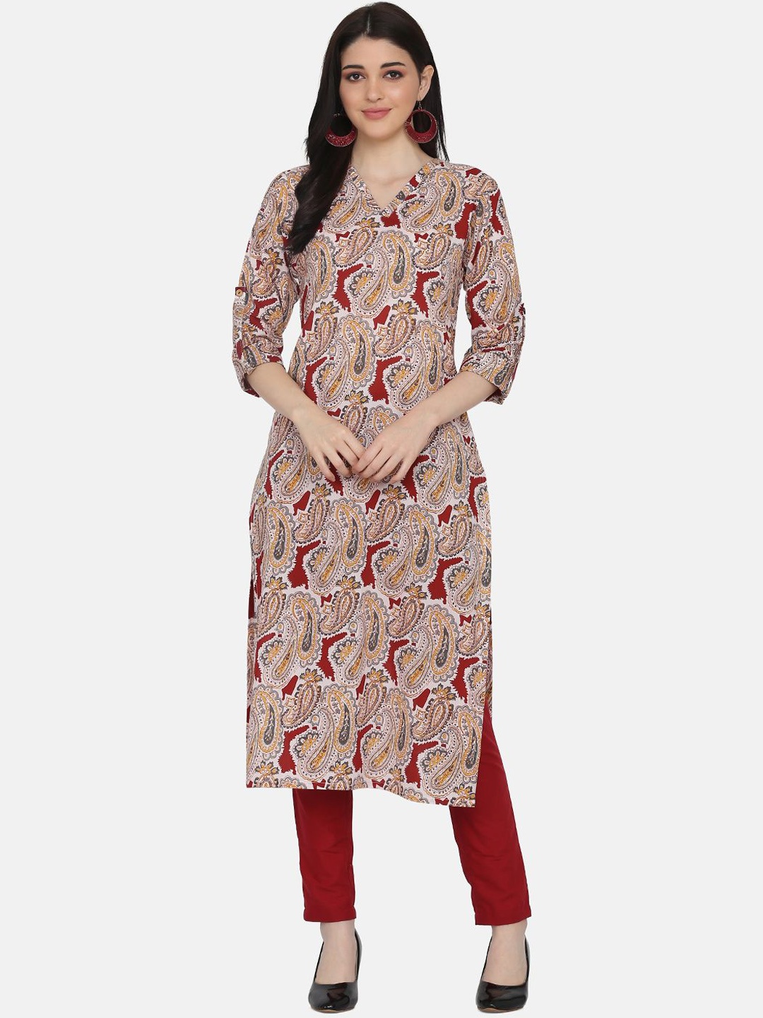 

DIVASTRI Women Floral Printed Regular Pure Cotton Kurta with Trousers, White