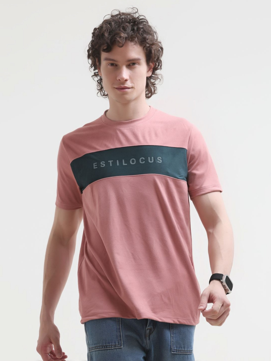 

Estilocus Men Typography Pockets T-shirt, Pink